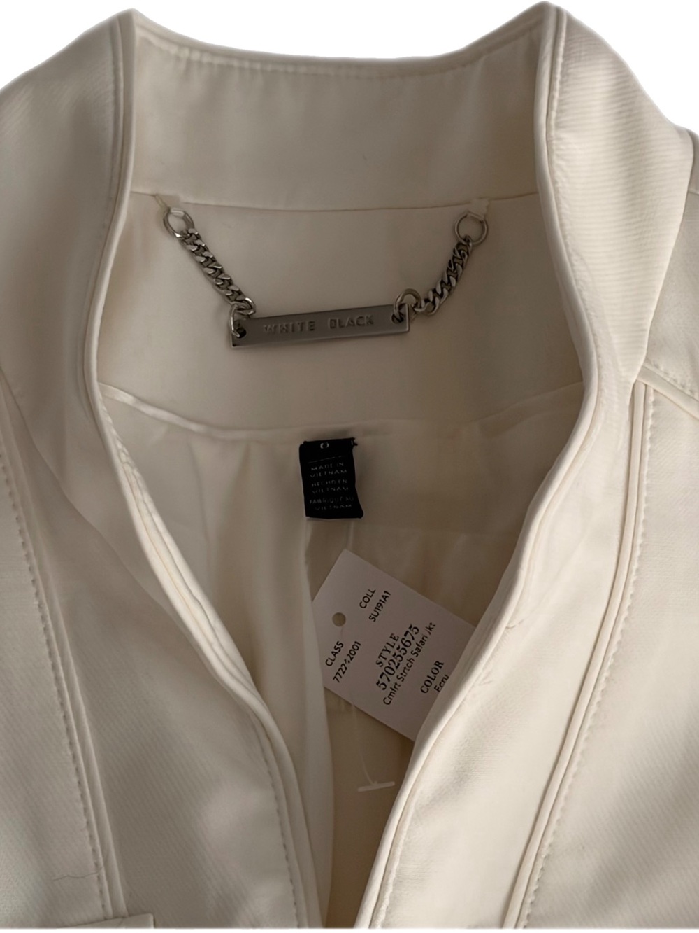 WHBM Cotton Blend Ecru Safari Utility Jacket - Picture 6 of 8
